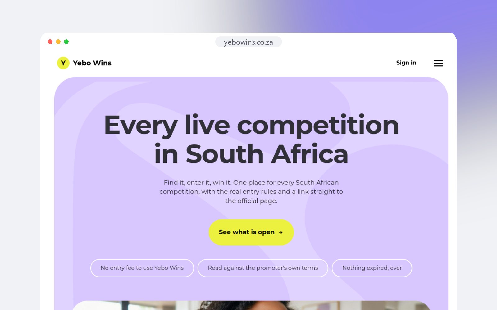 Yebo Wins website by Ikonik Studio